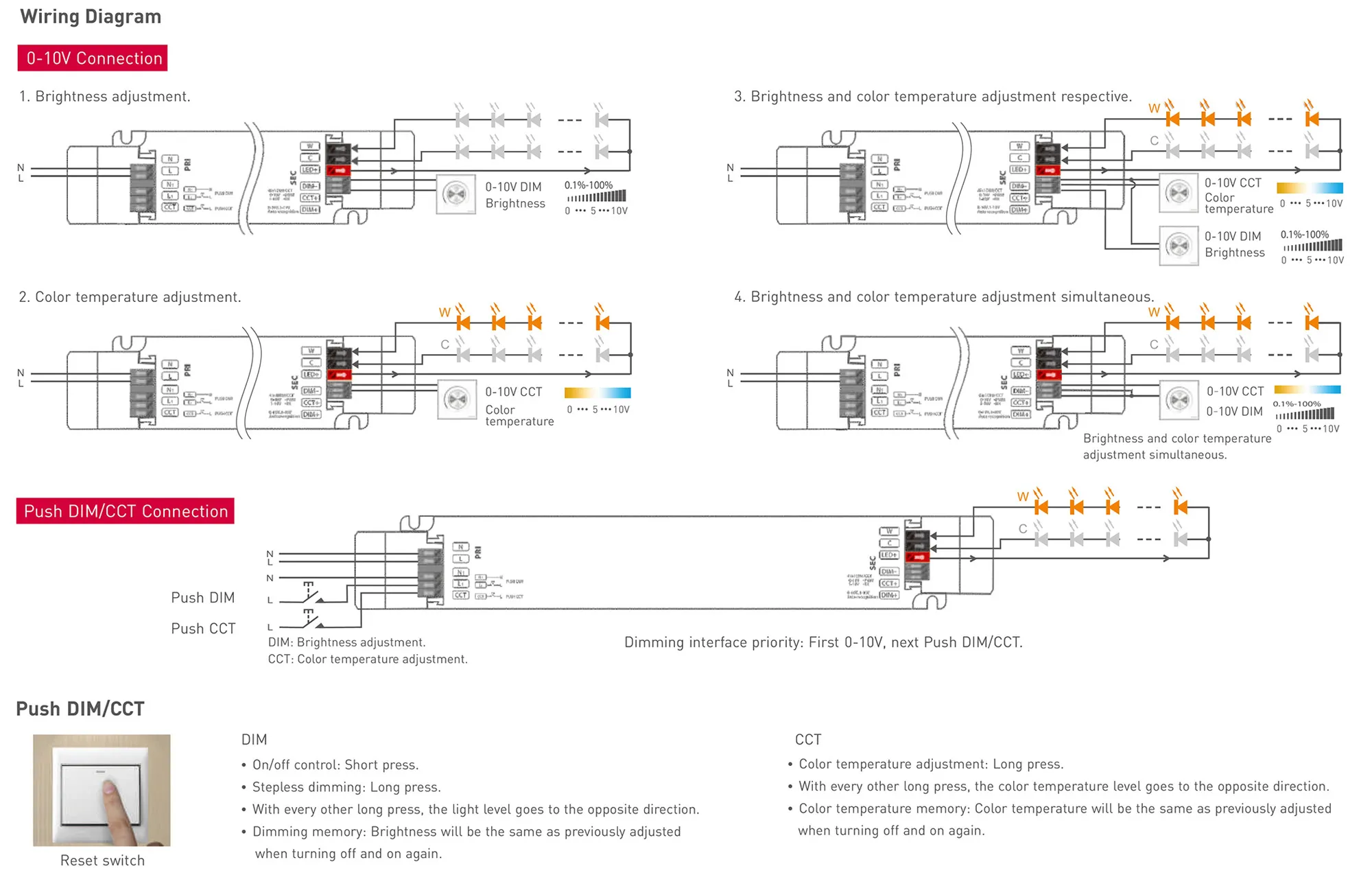 0-10V/1-10V/10V PWM/RX/Push DIM/CT, 0-100% Dim, CV 75W 24Vdc 3.12A, 200-240Vac,IP20, 5yrs Warranty. LM-75-24-G2A2  LTECH Constant Voltage